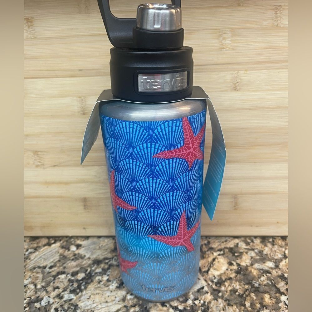 New 32oz Wide Mouth tervis Water Bottle “ BEACH IMPRESSIONS “